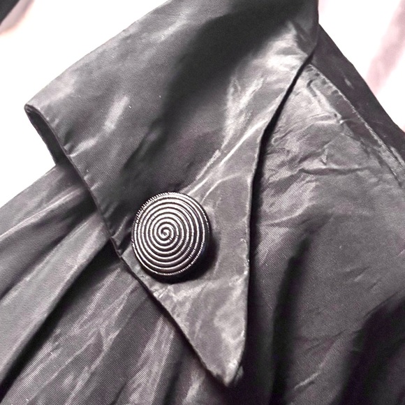 Vintage 1950's housewife dress fit & flare black button down front Small - Picture 8 of 13